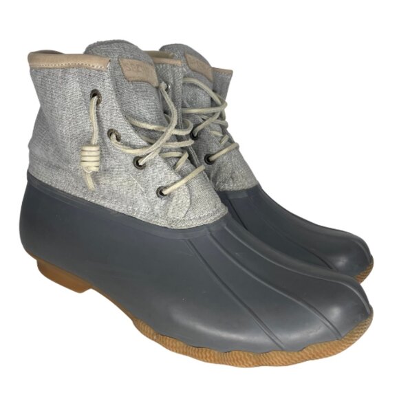 Sperry Womens Dark Grey Topsider Rubber Duck Wool Thinsulate Lace Up Boots Sz 11 - Picture 6 of 8